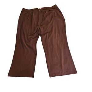 SO Brown Wide Leg Dress Pants Womens 3X Pull On Elastic Back Career Trouser